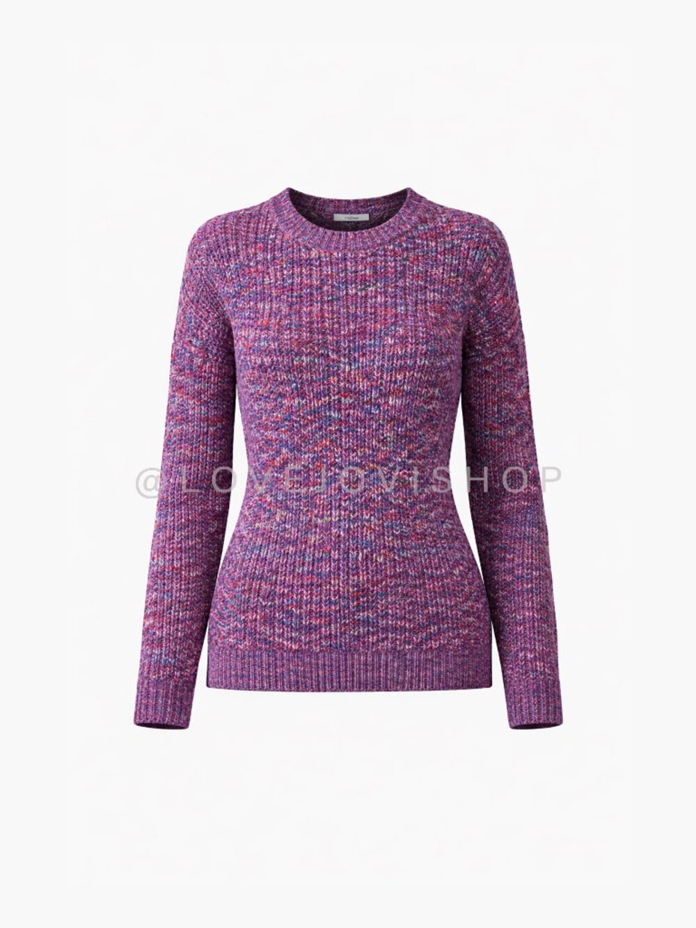 Sweater | Parker Chunky Knit Pullover Marled Cotton Blend | Purple Blue Red | S